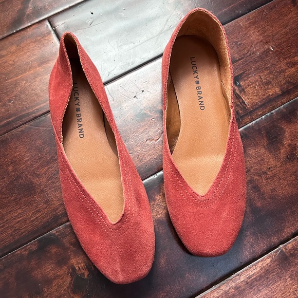 Lucky Brand Shoes - Lucky Brand Women's Suede Slip-On Flats in Terracotta